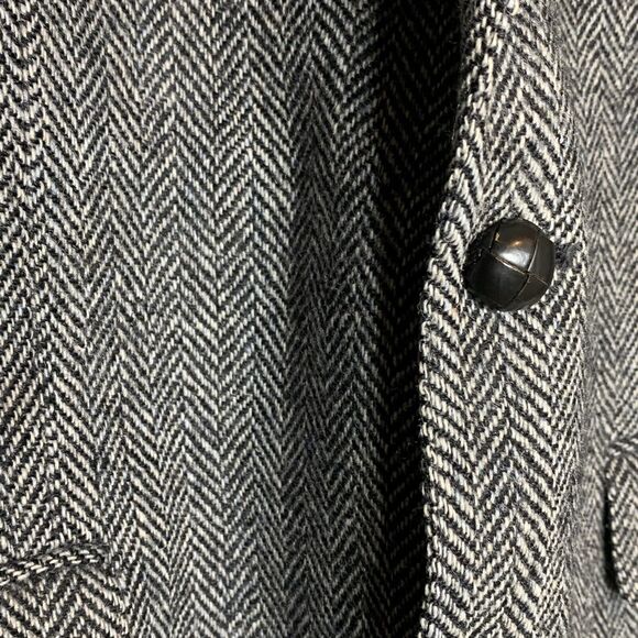 ERNESTO BELLINI Smiths Gray Herringbone 100% Pure Wool Mens Size 42 R Italy Made - Picture 2 of 9